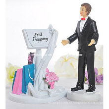 Tablero de mensaje de las compras inmóvil Figurilla divertida del topper de la torta de la boda